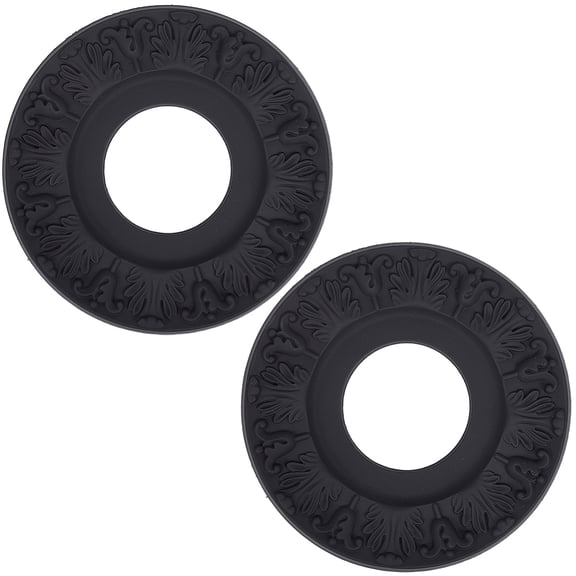 2Pcs Ceiling Medallion Ceiling Fan Medallion Decorative Black Round Ring Imitation Leather Home Lighting Ceiling Medallion