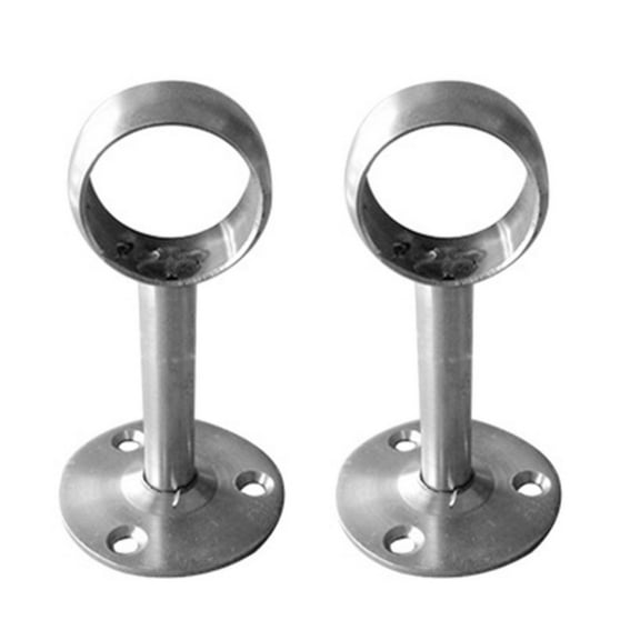 2Pcs Ceiling Mount Flange Rod Holder Wardrobe Pipe Hanging Rod End Supports Socket for Curtain Pipe, Closet Rods