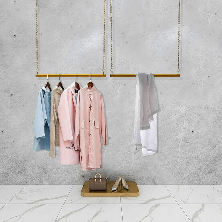 2Pcs Ceiling mounted Hanging Dryer Clothes Rack Garment Rod Chain