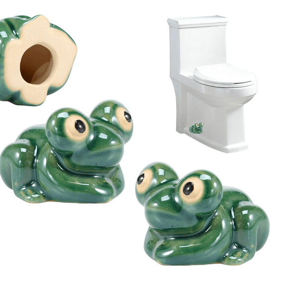 2Pcs Ceramic Toilet Bolt Caps, Fun Frog Toilet Bolt Covers, Ceramic Toilet Bolt Covers, Cute Funny Frog Toilet Bolt Covers Toilet Bolt Decorative Caps Easy Installation for Bathroom Decor Gift