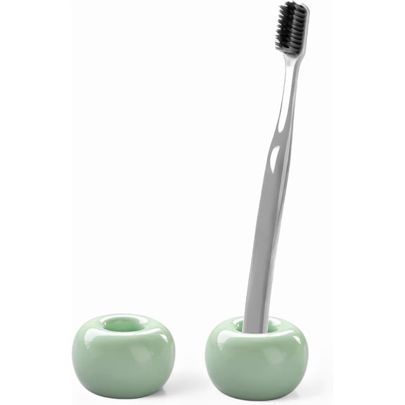 2Pcs Ceramic Toothbrush Holders for Bathrooms Countertop Toothbrush Holder Single Mini Toothbrush Holder Pen Holder Razor Holder Bathroom Tooth Brush Holder Toothbrush Stand