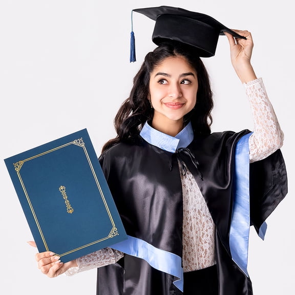 2Pcs Certificate Binder Folder Assorted Colors Elegant Plated Gold Embossed Design for Graduation Certificates