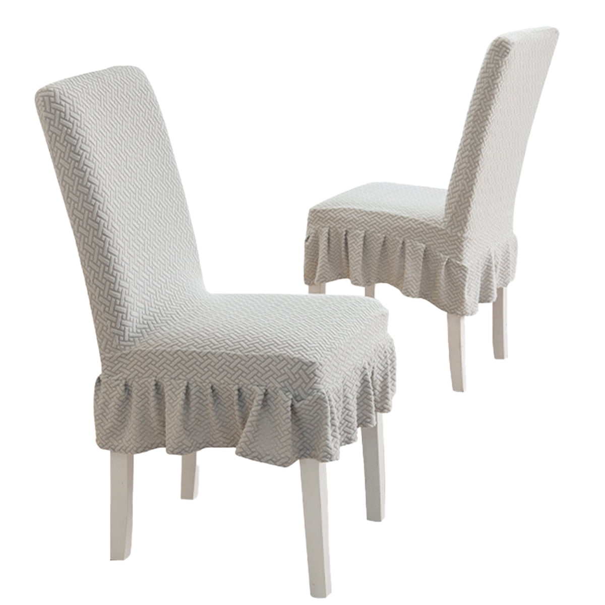 2Pcs Chair Covers for Dining Room Chair Covers With Skirt Dining Chair ...
