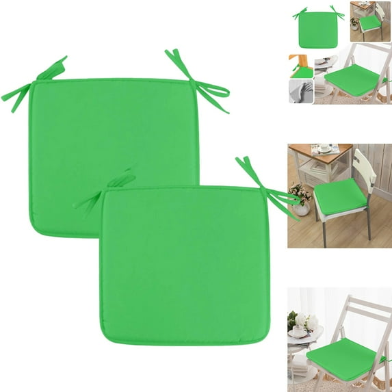 2Pcs Chair Pad Cushions Square Seat Cushion with Ties Soft Thicken Garden Pads Dining Chair Cushions for Dining Kitchen Outdoor Bistros Stool Patio Room 15x15 Inch