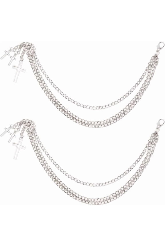 2Pcs Charms Silver Shoe Chain Charms Alloy Retro Vintage Gothic Style Metal Lobster Clasp Hanging Shoe Anklets Accessories Sets for Boots Sneakers Shoes Supplies DIY Decoration