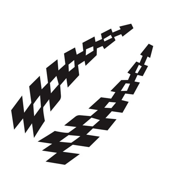 2Pcs Checkered Flag Car Stickers Vinyl Racing Decals Wheel Eyebrow Graphics For RV Truck Van for Camper Trailer Black White Red(Black)