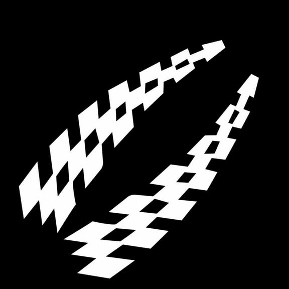 2Pcs Checkered Flag Car Stickers Vinyl Racing Decals Wheel Eyebrow Graphics For RV Truck Van for Camper Trailer Black White Red(White)