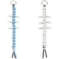 thumbnail image 1 of 2Pcs Cheer Bow Holder White Blue Handmade Carabiner Keychain Cheerleader Backpack Bow Organizer with 6 Clasps Cheer Bag Accessories, 1 of 6