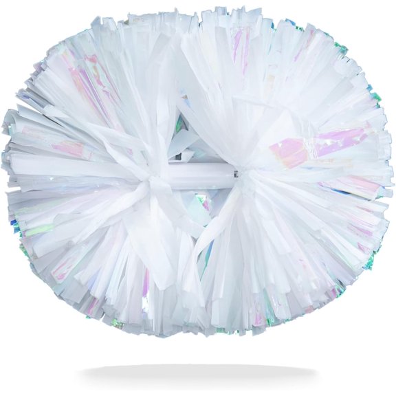 2Pcs Cheerleading Pom Poms with Baton Handle for Team Spirit Sports Dance Cheering Kids Adults