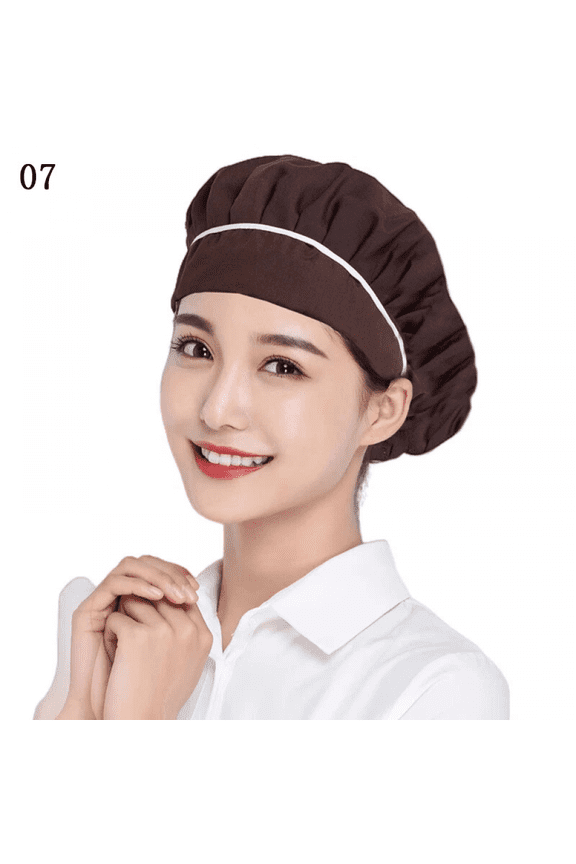2Pcs Chef Hat for Women & Men, Elastic Cooking Cap Food Catering Kitchen Hat, Adjustable Dustproof Baker Hat for Restaurant & Home, Soft Cotton Blend Workwear, One Size Fits Most Adults