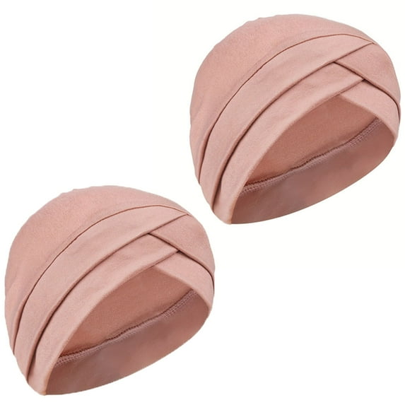 2Pcs Chemo Cancer Beanies Turbans Hats Cap Twisted Hair Cover Headwrap Turban Headwear for Women
