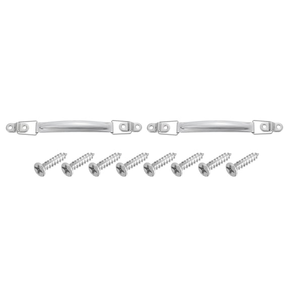 2Pcs Chest Handles, 174x20mm Wooden Box Ring Pull Lifting Handle, Silver