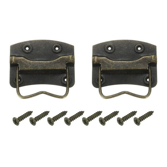 2Pcs Chest Handles, 76x54mm Wooden Box Ring Pull Lifting Handle, Bronze