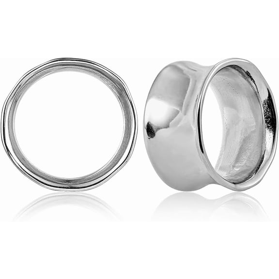 2Pcs Chic Style Fine Ear Tunnels Gauges for Ears, Irregular Circle Design, Non-Allergenic, Surgical Surgical Stainless Steel 316L, Ear Piercing Gauge Earrings Body Jewelry for Women & Men[y014]
