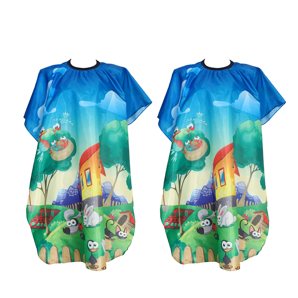 2Pcs Children Hairdressing Capes Professional Salon Home Kids Haircut