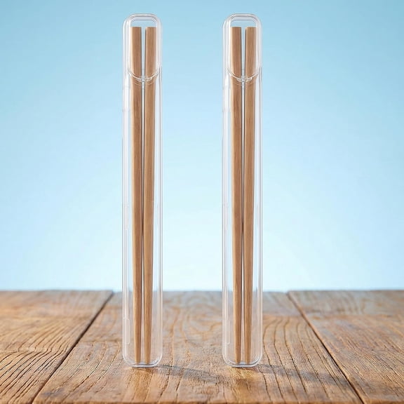 2Pcs Chopstick Case, Plastic Utensil Chopstick Storage Holder with Side Opening, Easy to Clean Travel Chopsticks Box, Reusable