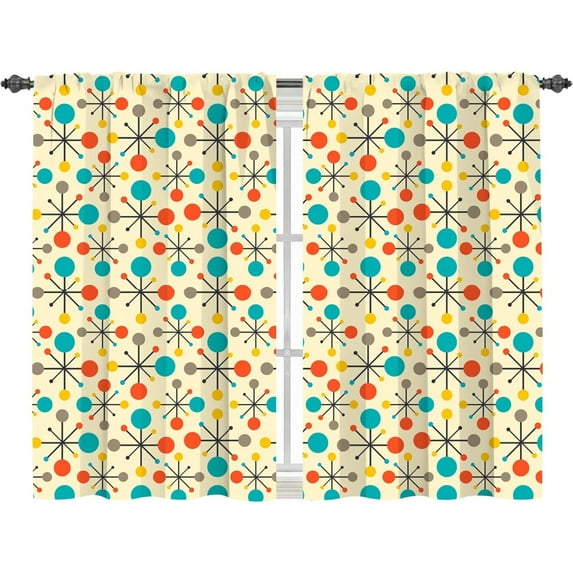 2Pcs Chrismas Night Kitchen Curtains Cafe Curtains for Bathroom Dining Room Living Room Pocket Window Drapes Winter Curtain for Bedroom Window Drapes