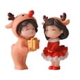 thumbnail image 1 of 2Pcs Christmas Couple Figurines Miniature Figurine Art Bonsai Decor Romantic Christmas Miniature Ornament for Micro Landscape standing, 1 of 7