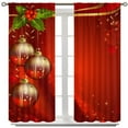 thumbnail image 1 of 2Pcs Christmas Curtains, Blue Christmas Background with Branches Ribbons Snowflakes Xmas Theme Blackout Rod Pocket Window Drapes for Living Room Bedroom Kitchen Party Decor, 1 of 5