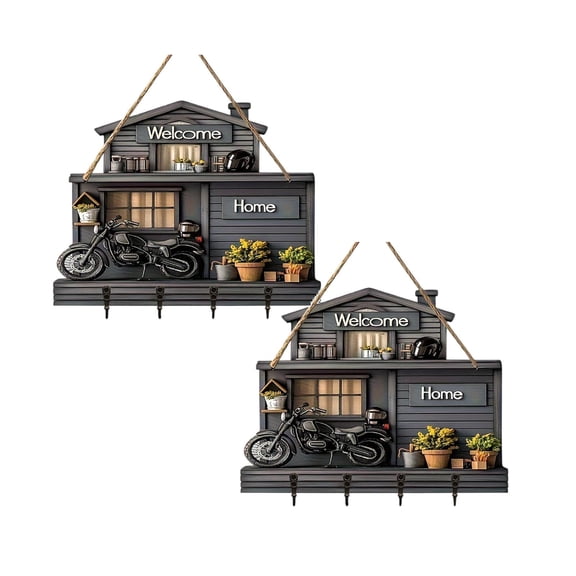 2Pcs Christmas Decorations Wall Hooks Decorative Hanging Sign Wall Hangers Coat Hooks Organizers For Home Entryway Living Room Hangs