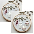 thumbnail image 1 of 2Pcs Christmas Embroidery Kit Christmas Embroidery Kits For Beginners With Pattern Diy Adult Kits Full Embroidery Hoop Kit With Needles And Thread Included, 1 of 4