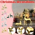 thumbnail image 1 of 2Pcs Christmas Reindeer Figurines Decorations Resin Sitting & Standing Deer Statues Elk Figurine for Home Table Decor Wine Cabinet (Golden), 1 of 6