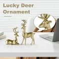 thumbnail image 1 of 2Pcs Christmas Reindeer Figurines, Resin Miniature Deer Ornament, Xmas Elk Sculpture for Home Office Shelf Decor （Gold）, 1 of 7