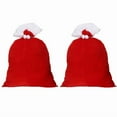thumbnail image 1 of 2Pcs Christmas Santa Bags Large Sacks Red Velvet Santa Claus Bags Merry Christmas Sack Gift with Drawstring for Holiday Party Supply Xmas Present Storage, 19.69 x 27.56 Inches, 1 of 6