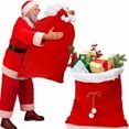 thumbnail image 1 of 2Pcs Christmas Santa Bags Large Sacks Red Velvet Santa Claus Bags Merry Christmas Sack Gift with Drawstring for Holiday Party Supply Xmas Present Storage, 19.69"x27.56" & 27.56"x39.37", 1 of 6
