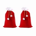 thumbnail image 1 of 2Pcs Christmas Santa Bags Large Sacks Red Velvet Santa Claus Bags Merry Christmas Sack Gift with Drawstring for Holiday Party Supply Xmas Present Storage, 27.56 x 39.37 Inches, 1 of 6