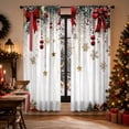 thumbnail image 1 of 2Pcs Christmas Sheer Curtains Winter Holiday Printed Window Curtain Rod Pocket Light Filtering Curtain Panels For Living Room Bedroom(White-29.53"×65.35"), 1 of 4