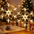 Led Windows Light Display 2-Pack Christmas Snowflake Window Lights with Suction Cups, Warm White ...