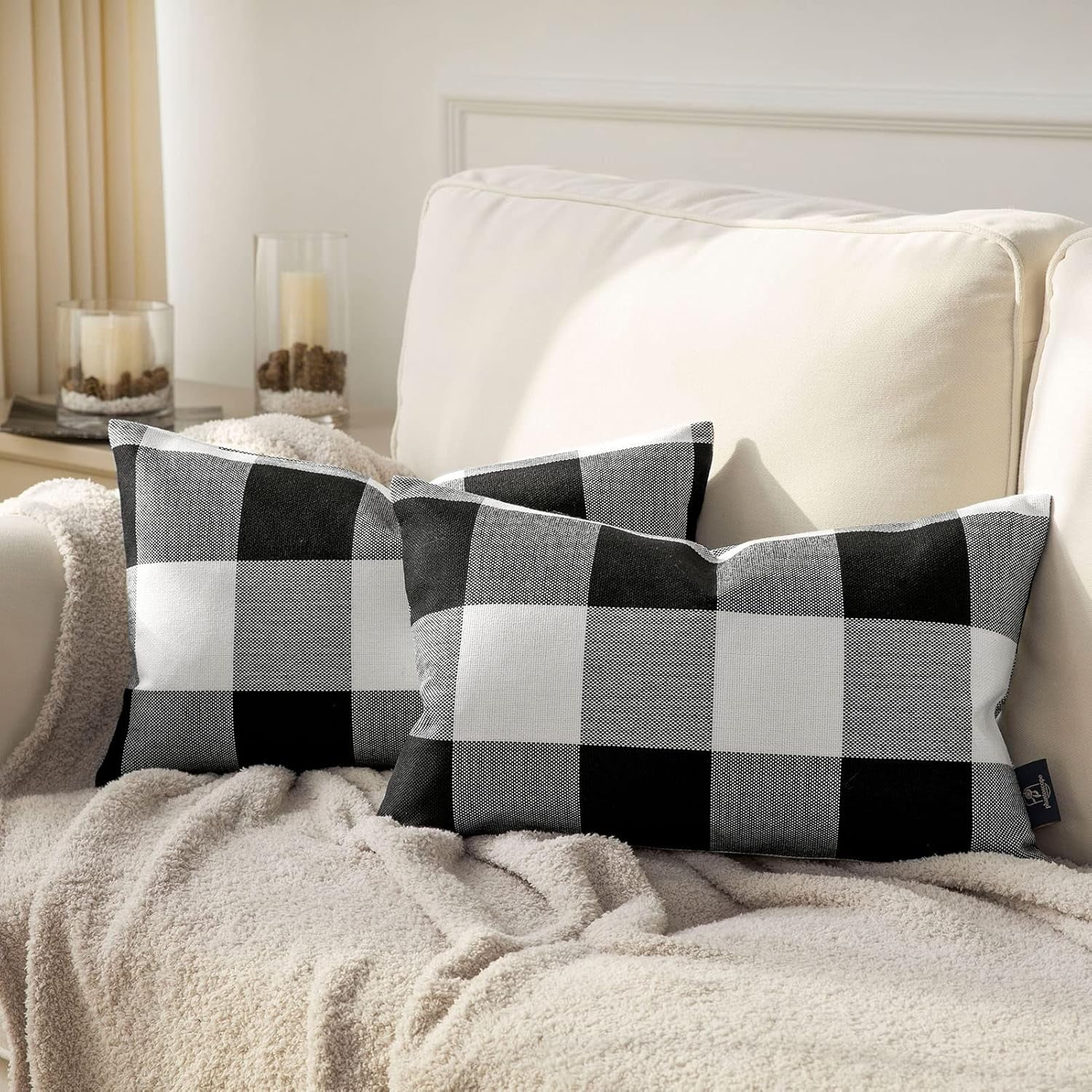 2Pcs Christmas Throw Decorative Pillow Cover Outdoor Indoor Throw