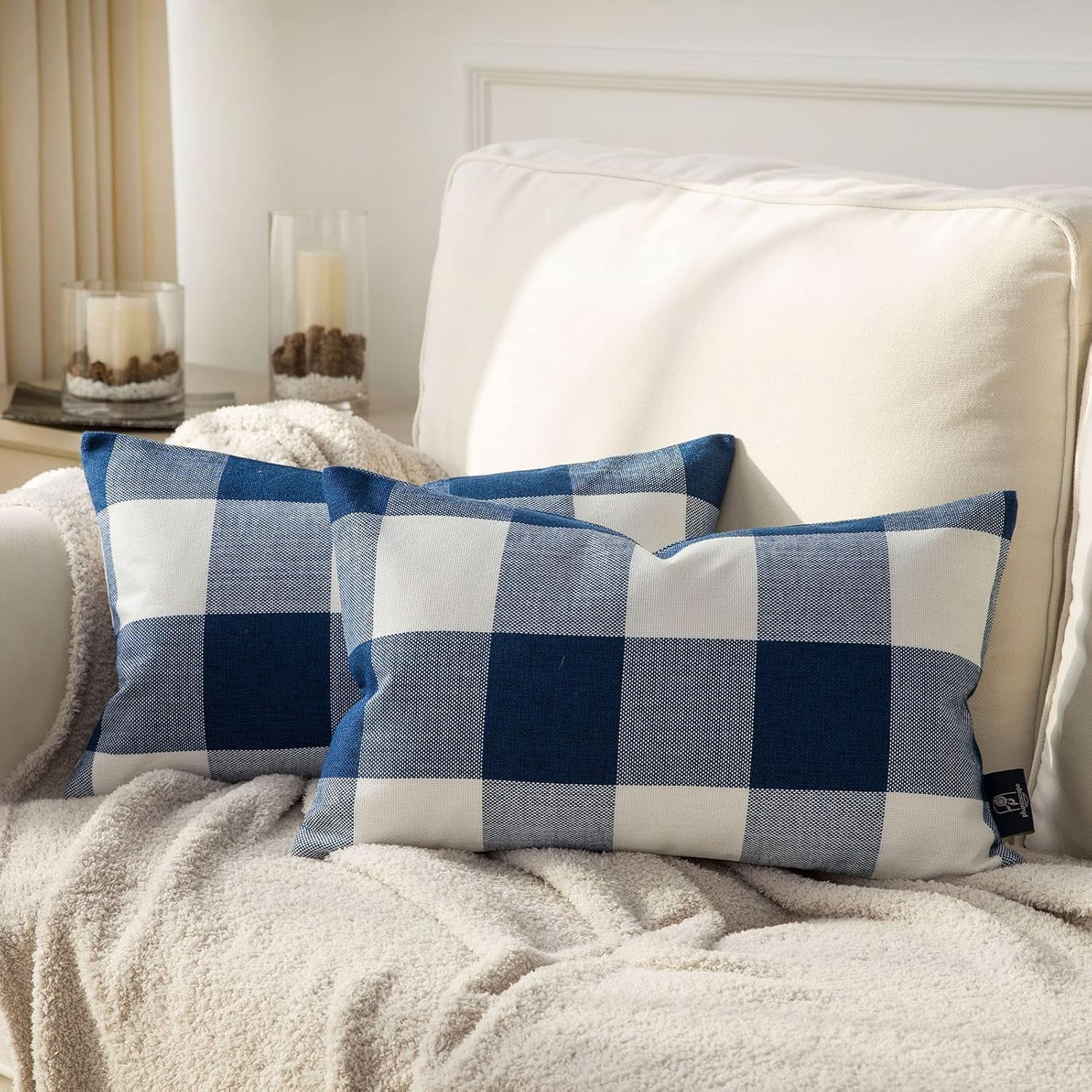 2Pcs Christmas Throw Decorative Pillow Cover Outdoor Indoor Throw