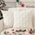 2Pcs Christmas Tree Pillow Covers Soft Plush Faux Fur Decorative Throw
