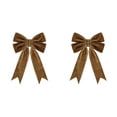 thumbnail image 1 of 2Pcs Christmas Velvet Bow Ornament, 7.09" Brown Wreath Twist Tie Ribbon with Metal Wire, Soft Fabric Hanging Decoration for Gift Wrapping, Garland, Tree, and Rustic Holiday Party Decor, 1 of 4