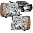 thumbnail image 1 of 2Pcs Headlights Fit For Chevy Silverado 1500 2007-2013/Silverado 2500 3500 & HD Models 2007-2014 Headlamps Clear Lens Chrome Housing Amber Reflector, 1 of 2