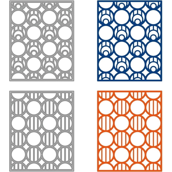 2Pcs Circle Layers Background Cutting Dies Metal Frame Background Die Cuts Embossing Stencils Template