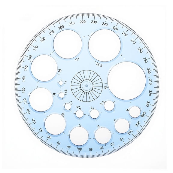 2Pcs Circle Template for Drawing, Round Stencil Template for Drawing Professional, Multi Function Drawings Aid Tool, Large and Small Circle Drawings Tool for Studying Designing Office (Blue)