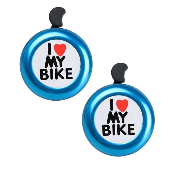 2Pcs Classic Bike Bell, Aluminum Bicycle Bell, Loud Crisp Clear Sound Bicycle Bike Bell for Adults Kids - Blue