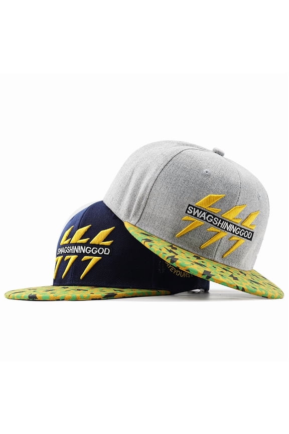 2Pcs Classic Snapback Hats for Men Flat Bill Brim Baseball Cap Fashion Trucker Hats Hip Hop Style Lightning Hat