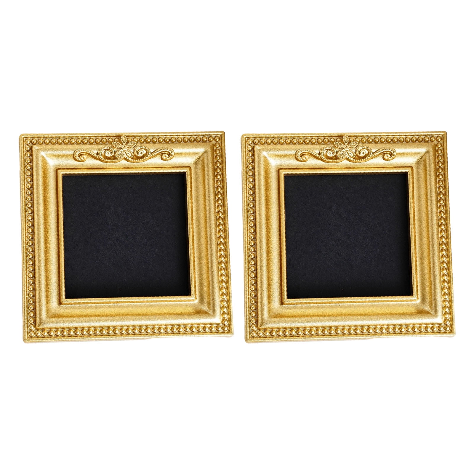 2Pcs Classical Ornate Small Gold Photo Frame Delicate Wall Art Decors ...