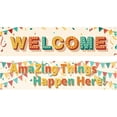 thumbnail image 1 of 2Pcs Classroom Banners Welcome Back to School Decorations for Teachers Appreciation Adhesive Inspirational Wall Decor for Elementary Middle School Birthday Office Home 39 x 10Inch, 1 of 9