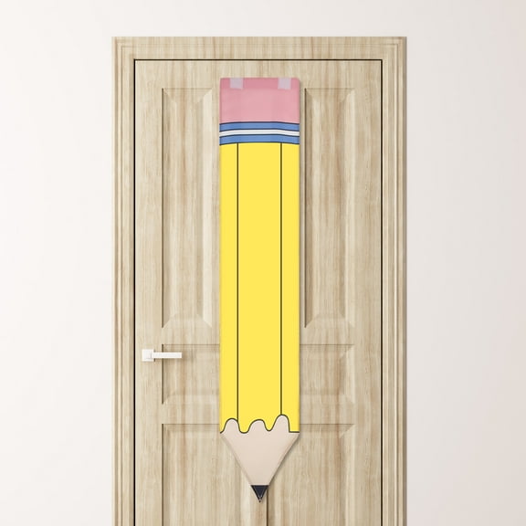 2Pcs Classroom Door Window Cover Adhesive Pencil Shaped Classroom Door Window Curtain Blackout Lockdown Shades with Fixing Loop for Nursery Teacher Office Room Decor