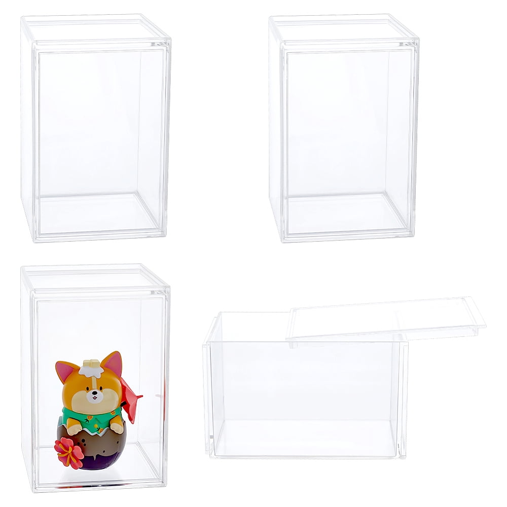 2Pcs Clear Acrylic Display Case Rectangle Mini Figures Display Case ...