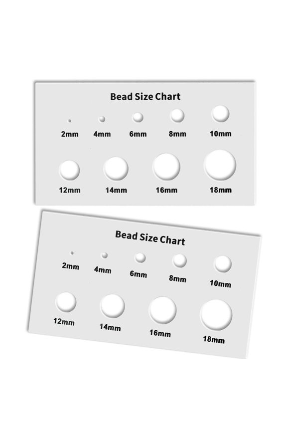 2Pcs Clear Acrylic Jewelry Sizing Tool with Millimeter Markings Beads Size Gauge for Rings Earrings Jewelry Crafting