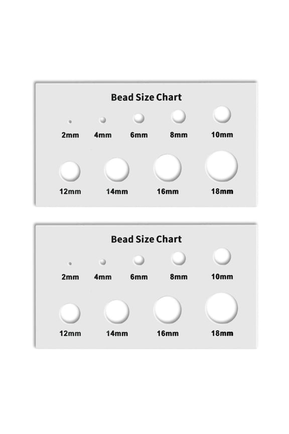 2Pcs Clear Acrylic Jewelry Sizing Tool with Millimeter Markings Beads Size Gauge for Rings Earrings Jewelry Crafting