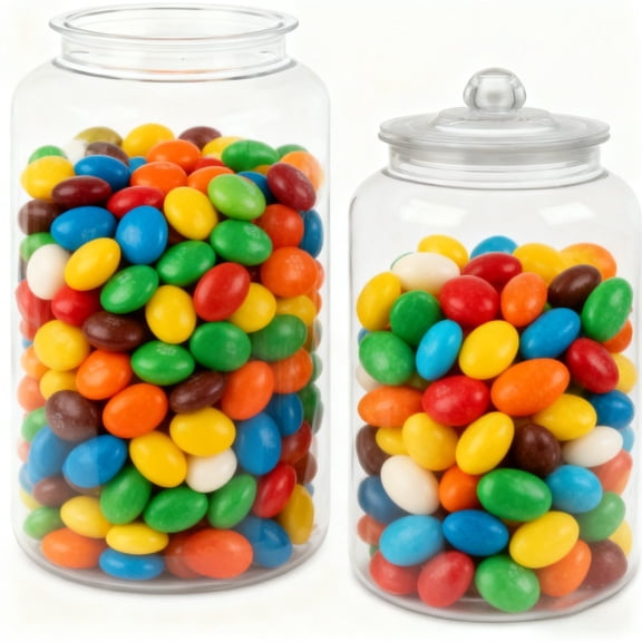 2Pcs Clear Candy Containers for Candy Buffet, Kitchen Storage, Party Favors