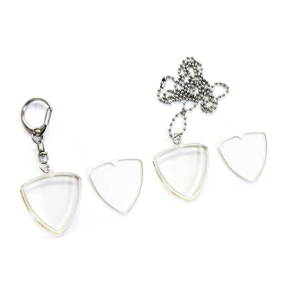 2Pcs Clear Guitar Pick Holder Necklace Keychain Plastic Storage Case Accessory Stylish Clear Guitar Pick Box