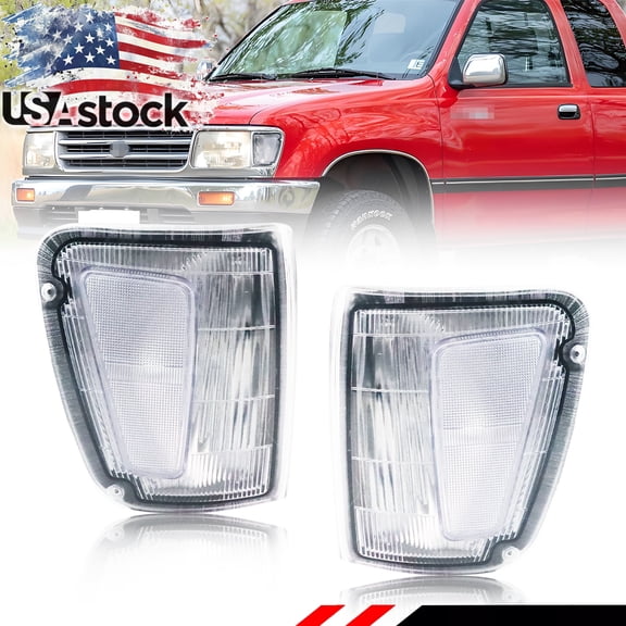 2Pcs Clear Lens Front Corner Parking Light Turn Signal Light Turn Warning Light DRL Light Daytime Running Light Side Marker Light Cover For 1993 1994 1995 1996 1997 1998 Toyota T100 No Bulb/Socket